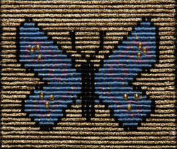 Blue Butterfly with gold